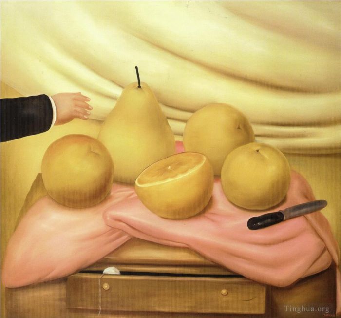 费尔南多·波特罗 当代油画作品 -  《静物与水果》