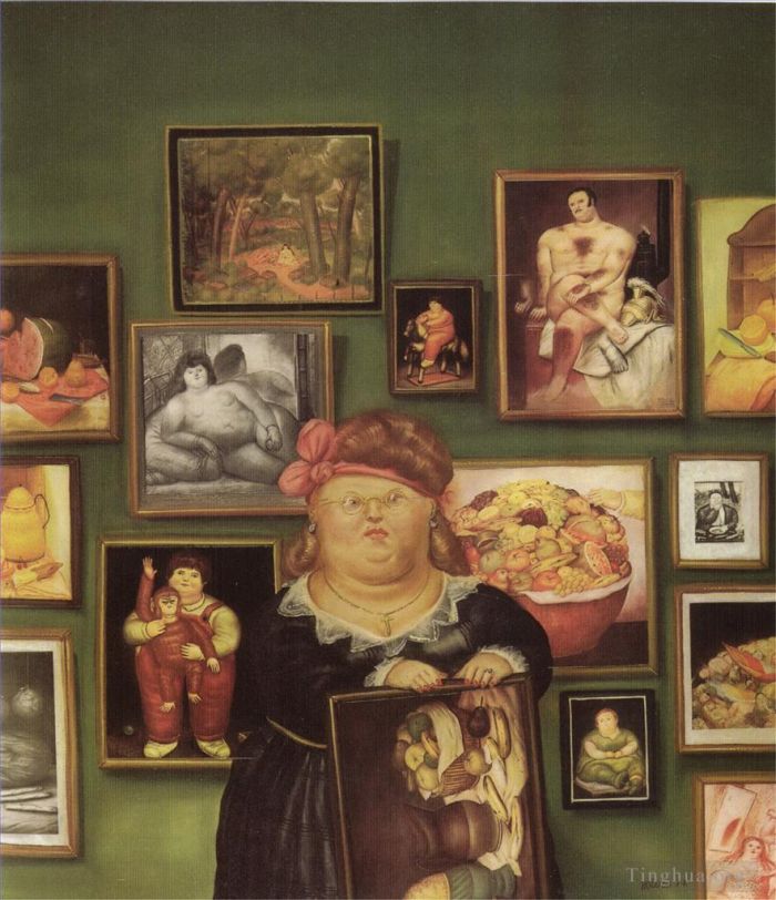 费尔南多·波特罗 当代油画作品 -  《收藏者》