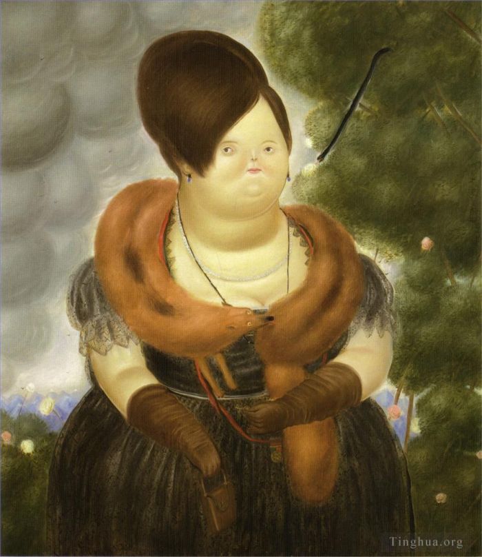 费尔南多·波特罗 当代油画作品 -  《第一夫人》