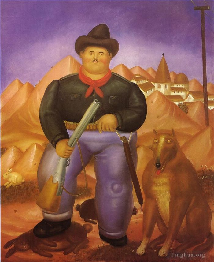 费尔南多·波特罗 当代油画作品 -  《猎人》