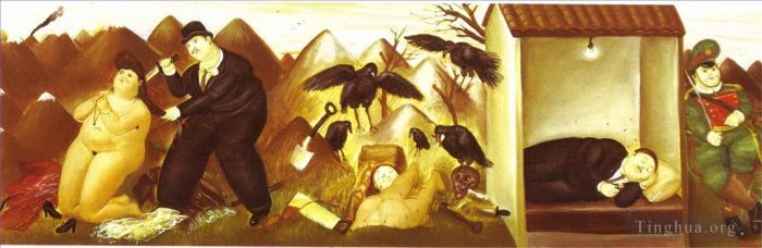 费尔南多·波特罗 当代油画作品 -  《安娜·罗莎·卡德罗纳谋杀案》