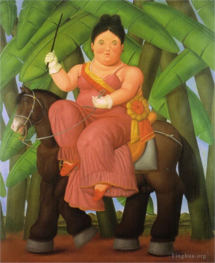 费尔南多·波特罗 当代油画作品 -  《总统和第一夫人》