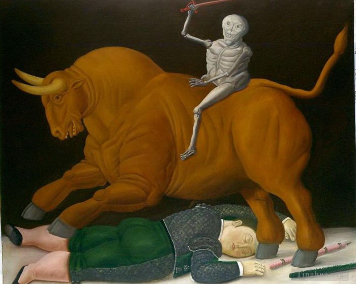 费尔南多·波特罗 当代油画作品 -  《牛》