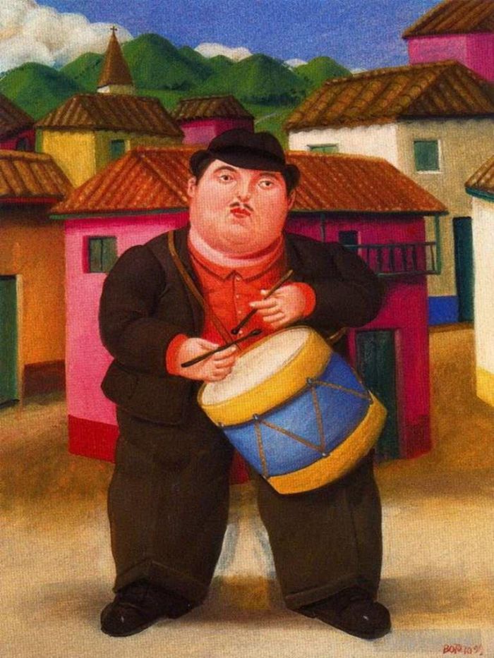 费尔南多·波特罗 当代油画作品 -  《鼓手》