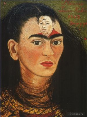 弗里达·卡罗的当代艺术作品《迭戈和我》