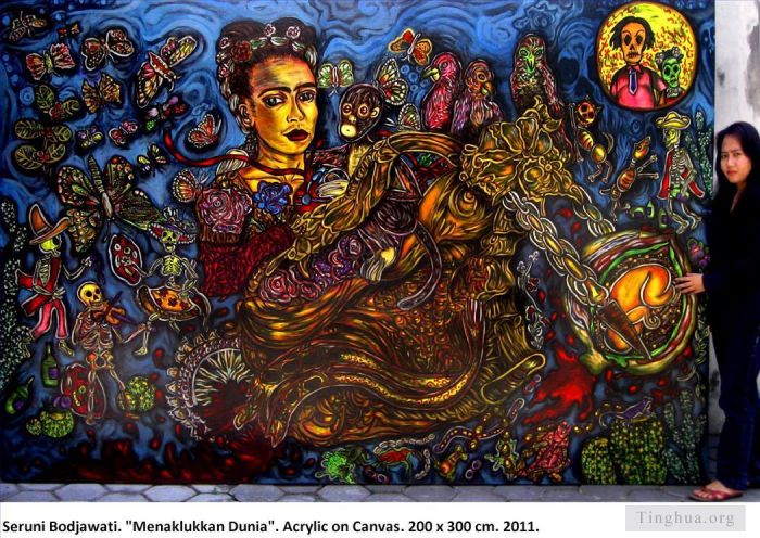 弗里达·卡罗 当代油画作品 -  《《弗里达》，塞鲁尼·博贾瓦蒂,(Seruni,Bodjawati),拍摄》