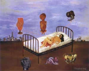 弗里达·卡罗的当代艺术作品《亨利福特医院飞行床》