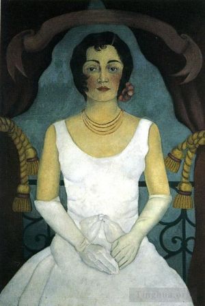 弗里达·卡罗的当代艺术作品《白衣女子肖像》
