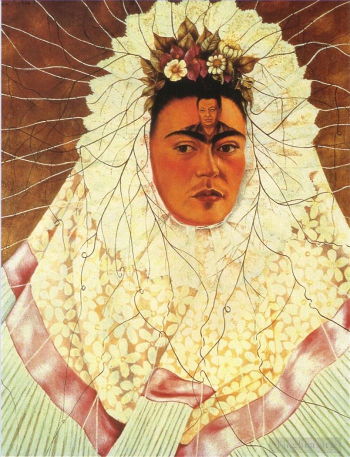 弗里达·卡罗 当代油画作品 -  《特瓦纳人的自画像》