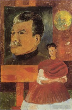 弗里达·卡罗的当代艺术作品《与斯大林的自画像》