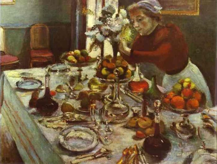 亨利·马蒂斯 当代油画作品 -  《餐桌1897》