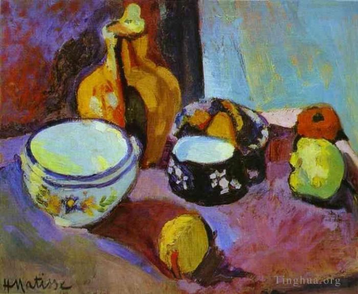 亨利·马蒂斯 当代油画作品 -  《菜肴和水果》