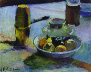 亨利·马蒂斯的当代艺术作品《水果和咖啡壶,1899》