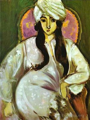 亨利·马蒂斯的当代艺术作品《戴白头巾的劳雷特,1916》
