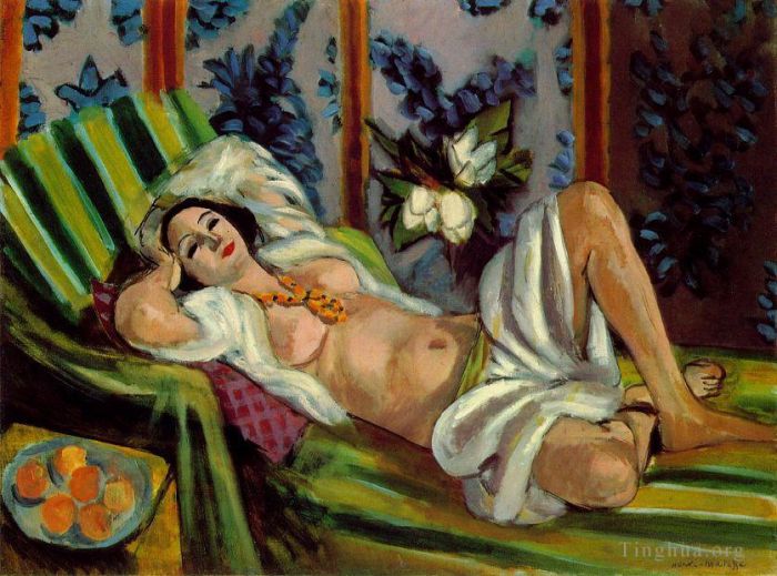 亨利·马蒂斯 当代油画作品 -  《玉兰宫女,1923》