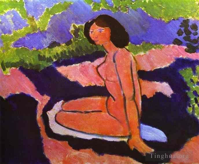 亨利·马蒂斯 当代各类绘画作品 -  《裸体坐着》