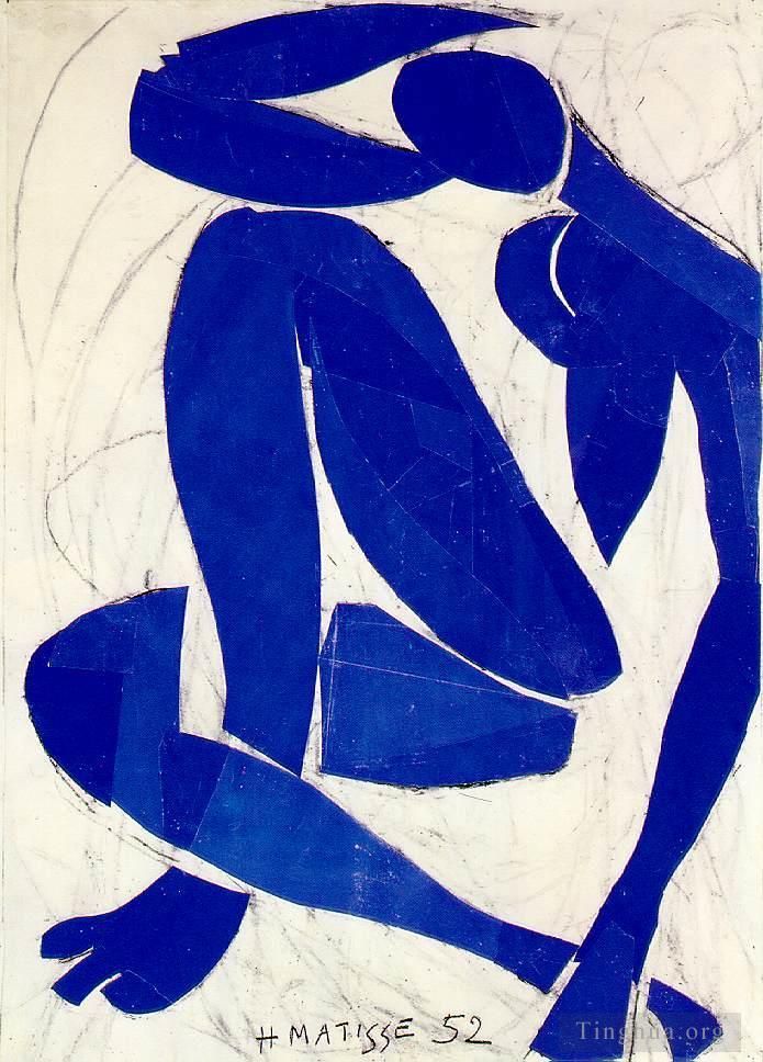 亨利·马蒂斯 当代各类绘画作品 -  《蓝色裸体,IV,Nu,bleu,IV,春季》