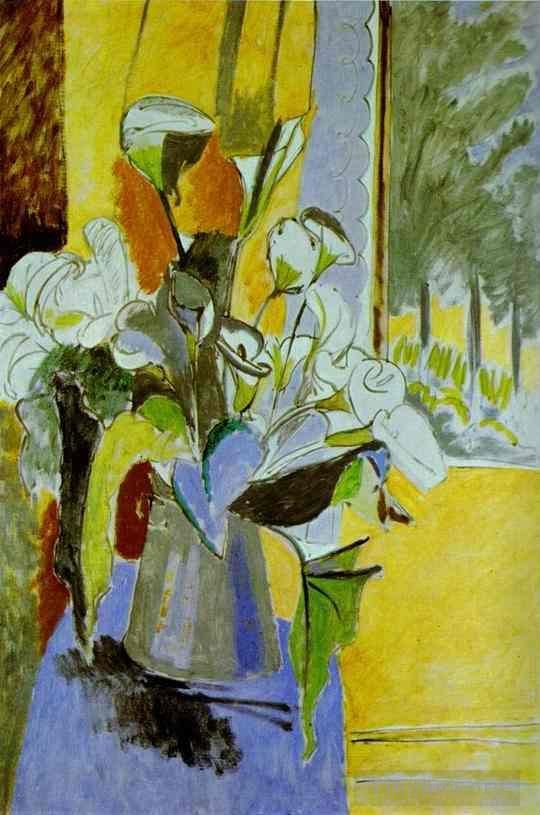 亨利·马蒂斯 当代各类绘画作品 -  《阳台上的花束,191213》