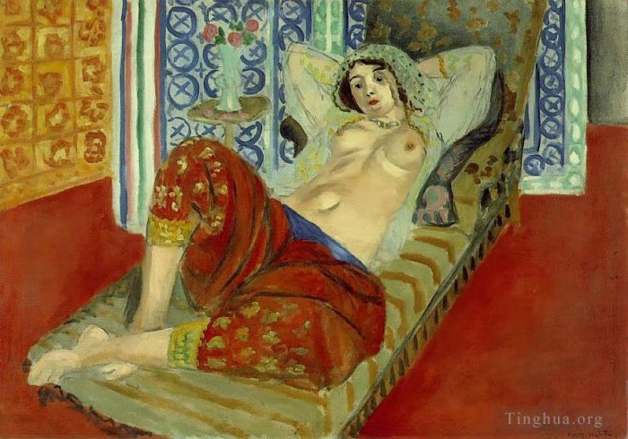 亨利·马蒂斯 当代各类绘画作品 -  《红色裙裤宫女,1921》