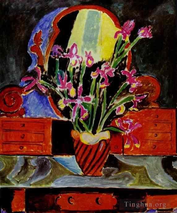 亨利·马蒂斯 当代各类绘画作品 -  《鸢尾花瓶,1912》