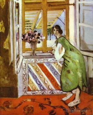 当代绘画 - 《穿绿裙的少女,1921》