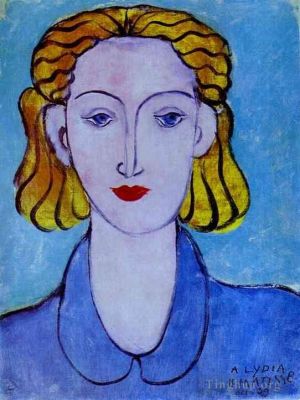当代绘画 - 《穿蓝色衬衫的年轻女子,艺术家秘书莉迪亚·德莱克特斯卡娅肖像,1939,年》