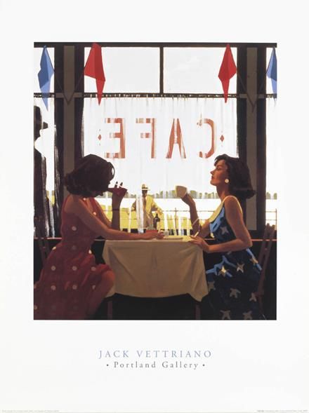 杰克·维特里亚诺 当代油画作品 -  《咖啡馆日》