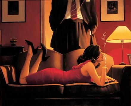 杰克·维特里亚诺 当代油画作品 -  《诱惑的客厅》