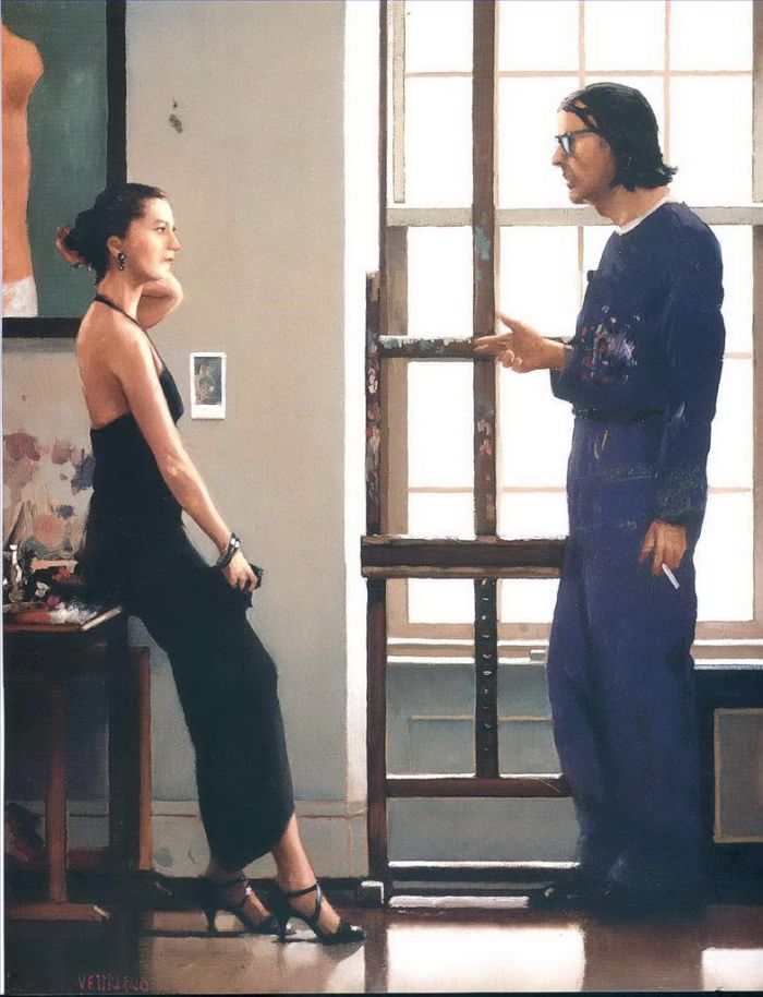 杰克·维特里亚诺 当代油画作品 -  《艺术家和模特》
