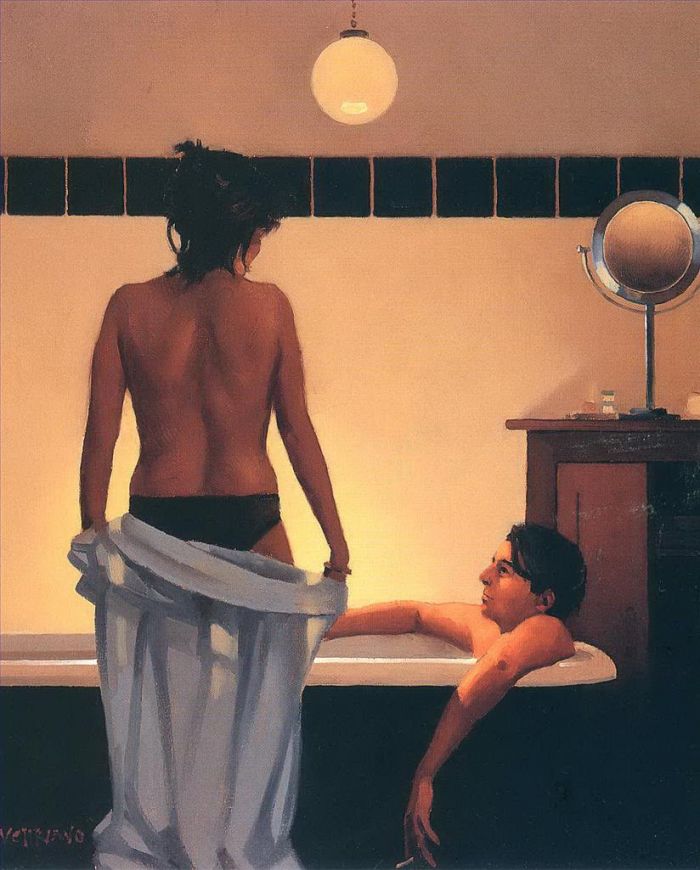 杰克·维特里亚诺 当代油画作品 -  《一起洗澡》