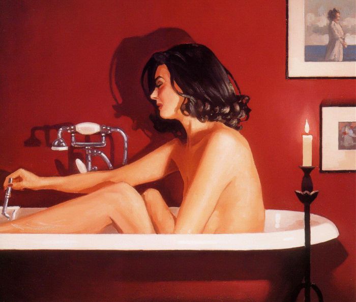 杰克·维特里亚诺 当代油画作品 -  《哭着洗澡》