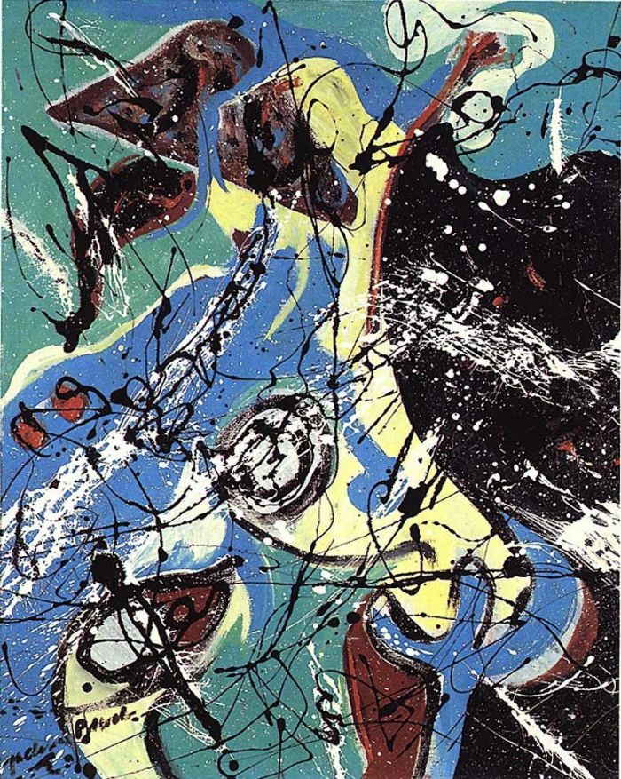 杰克逊·波洛克 当代各类绘画作品 -  《水鸟》