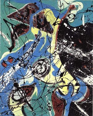 杰克逊·波洛克的当代艺术作品《水鸟》