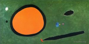 杰昂·米罗的当代艺术作品《月光下的鸟飞》