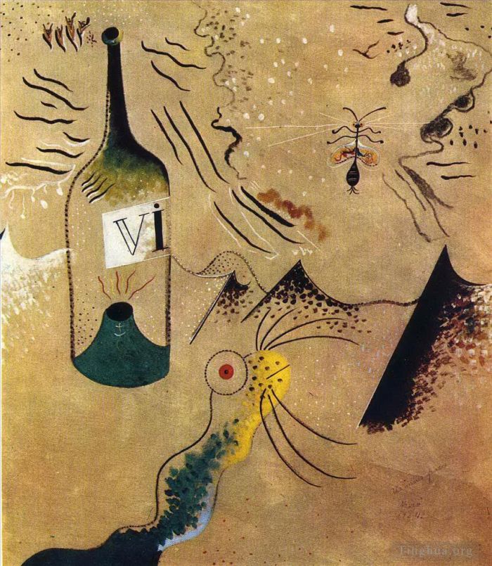 杰昂·米罗 当代各类绘画作品 -  《藤瓶》