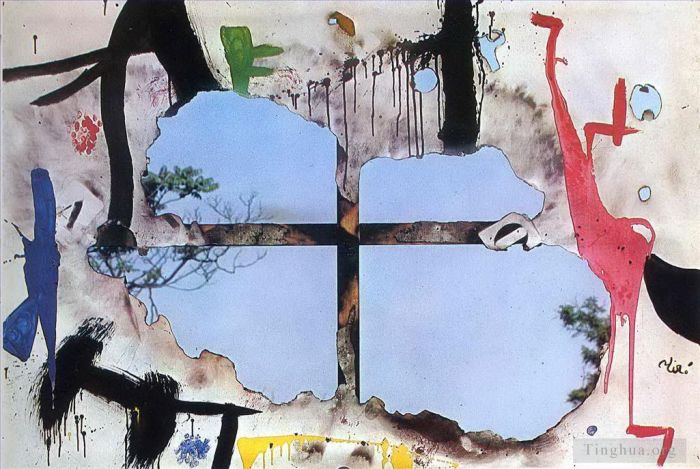 杰昂·米罗 当代各类绘画作品 -  《烧焦的画布,I》