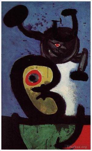 杰昂·米罗的当代艺术作品《人物与夜里的鸟》