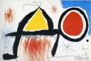 杰昂·米罗的当代艺术作品《太阳面前的人物》