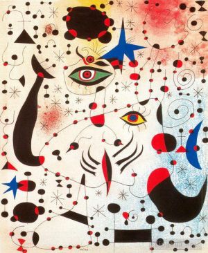 杰昂·米罗的当代艺术作品《爱上女人的密码和星座》