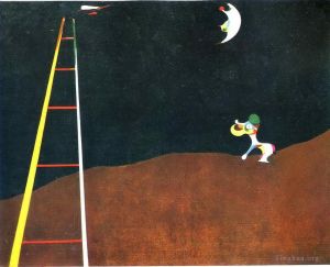 杰昂·米罗的当代艺术作品《狗对着月亮狂吠》