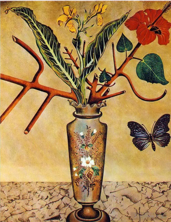 杰昂·米罗 当代各类绘画作品 -  《花与蝴蝶》