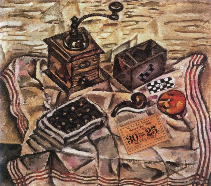 杰昂·米罗 当代各类绘画作品 -  《静物与咖啡磨》