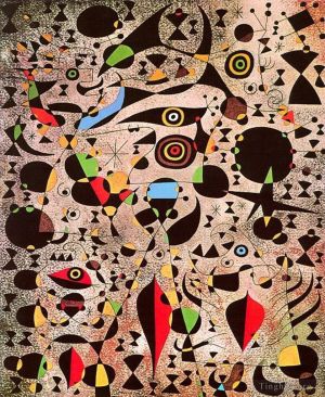 杰昂·米罗的当代艺术作品《被鸟儿飞翔包围的女人》