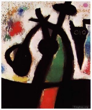 杰昂·米罗的当代艺术作品《夜里的女人与鸟2》