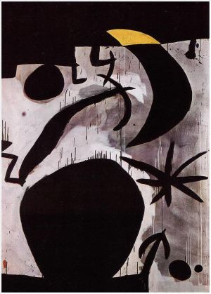 杰昂·米罗的当代艺术作品《夜里的女人与鸟儿2》