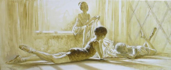 考玛诺娃·埃琳娜 当代油画作品 -  《芭蕾舞演员》