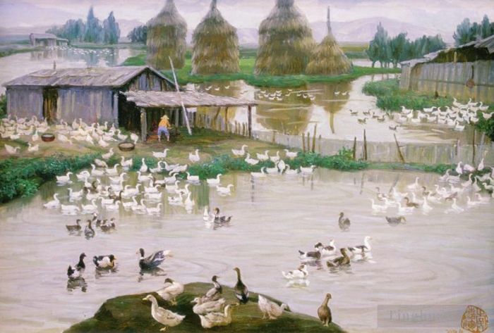 李嘉辉 当代油画作品 -  《鸭子的王国》