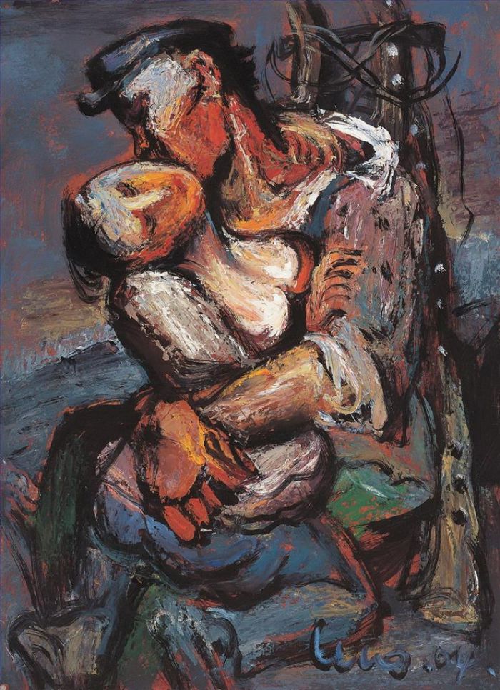 罗中立 当代油画作品 -  《性感的拥抱》