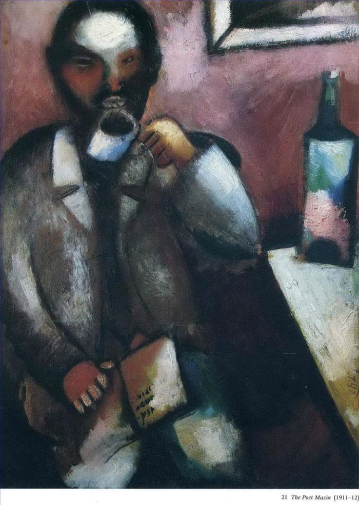 马克·夏加尔 当代油画作品 -  《诗人马津》