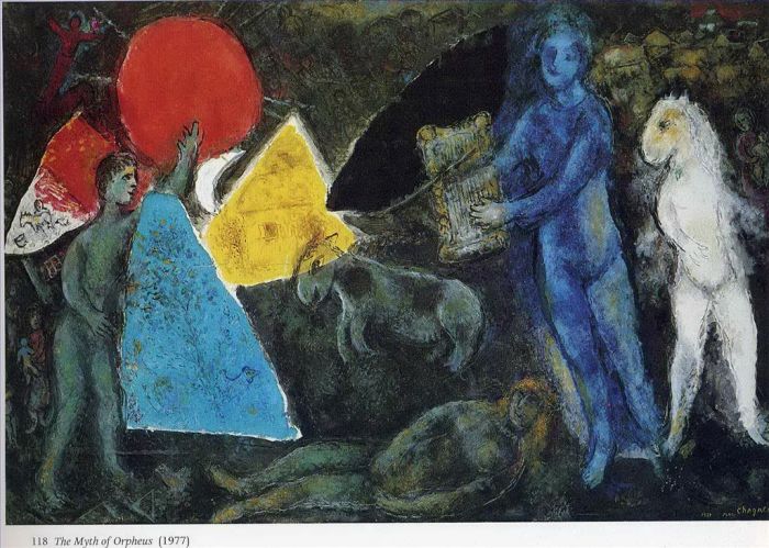 马克·夏加尔 当代油画作品 -  《俄耳甫斯神话》